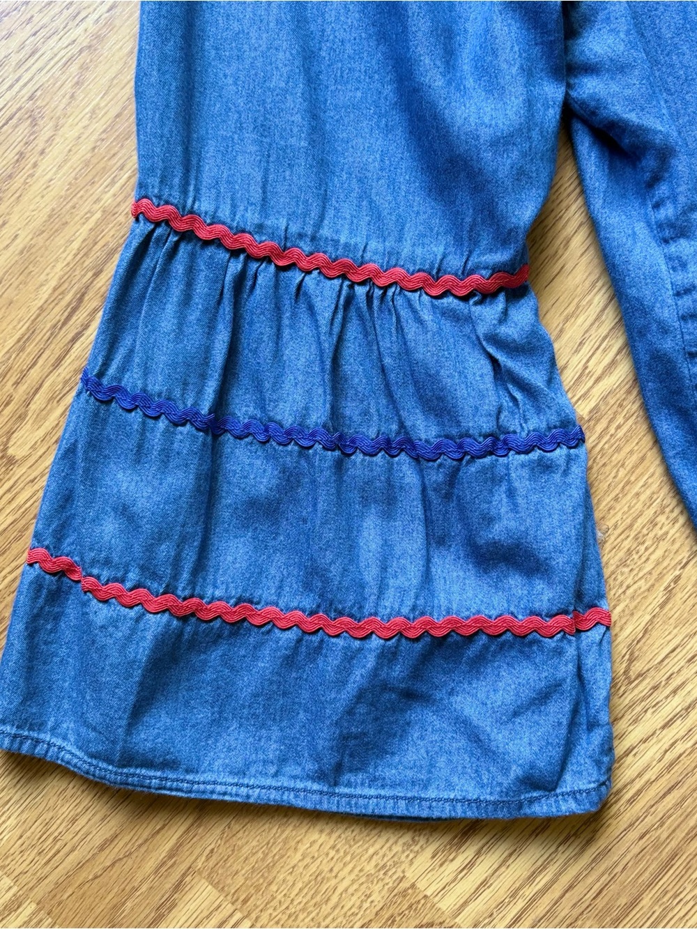 Hester & Orchard Chambray Off-Shoulder Peasant Top Boho Sleeve Detail Sz XL - Picture 4 of 10